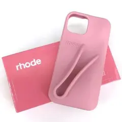 rhodeロードiPhoneケース15対応ribbonシリコンスマホケースピンク