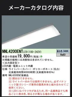 パナソニック　NNL4200ENT LE9ライトバーのみ　本体別売　２本セット