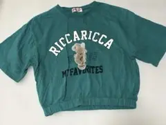 RICCARICCA クマ刺繍 クロップドTシャツ