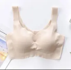 ノンワイヤー 立体カップ ベージュブラジャー　XLサイズ