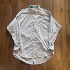 00's AMERICAN HOLIC ストライプボタンダウンシャツ白/水色M