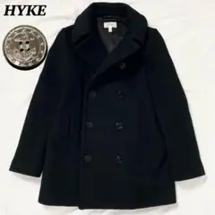 【美品】HYKE ピーコート メルトンウール 黒 1 イカリ