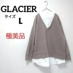 極美品✨️グラシア　GLACIER　長袖　レイヤードデザイン　トップス　L