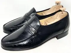 美品 日本製 madras 24.5EEE レザースリッポン ローファー 黒