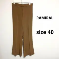 美品【RAMIRAL】スラックス　パンツ(L) ブラウン　ウエストゴム