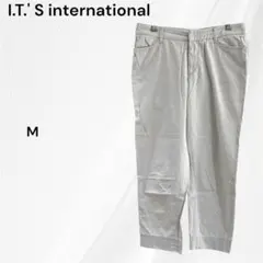 イッツインターナショナル　アイボリー　クロップドパンツ　テーパードパンツ　M