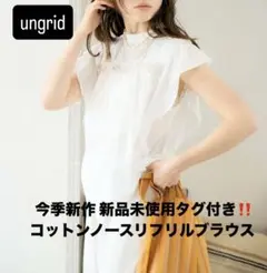 【 新品未使用タグ付き 】 アングリッド コットンノースリフリルブラウス