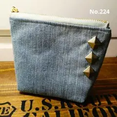 224☆ミニポーチ　デニム　プチ　プレゼント　小物