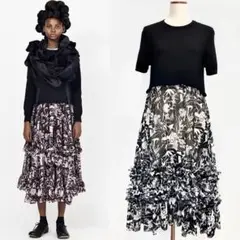 COMME des GARCONS コムコム 19AW 総柄 フリルワンピース