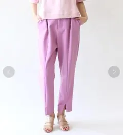 DRESSLAVE フロントスリットテーパードパンツ ピンク