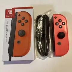 ジャンク品　ジョイコンSW Joy-Con(R)ネオンレッド　ストラップ新品付き