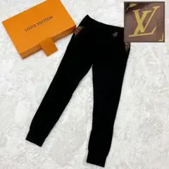 【美品】シルク ルイヴィトン パンツ ズボン モノグラム ブラック トラック