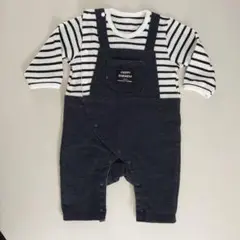 西松屋　HAPPY GARMENT ストライプオーバーオール