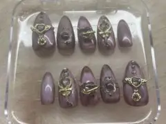 パープルダイヤネイルチップ