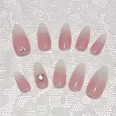 ネイルチップ♡ハンドメイド♡ピンク♡ホワイト♡グラデーション♡きれいめ♡スナ系