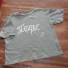 TAKE5 グラフィックプリント Tシャツ オリーブ