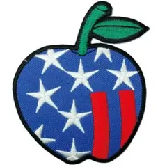 アイロンワッペン APPLE STAR USA デザイン りんご かわいい