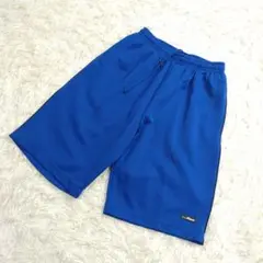 ジャージ ハーフパンツ ショート ウエストゴム 部屋着 青 M 男女兼用