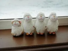 ふわもこ羊さん　4個セット　オブジェ　ナチュラルキッチン　置物　春　動物