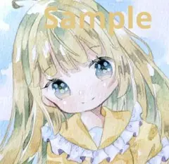 手描きイラスト オリジナル ハガキサイズ 透明水彩