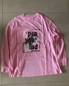 ピンク プリント入り カーディガン風Tシャツ 新品