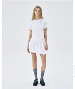 VOLUME MINI SKIRT_WHITE マルディメクルディ
