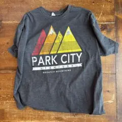 アウトドア　キャンプ　Tシャツ チャコールグレー　ユタ州パークシティ
