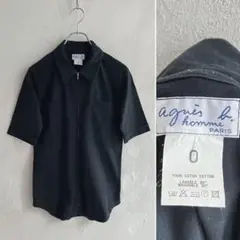 美品 agnes b. HOMME 総柄 ジップシャツ アニエスベー