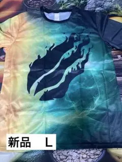 グラデーション炎シルエットTシャツ アメリカS(日本Ｌ) SAM