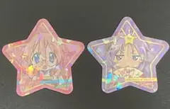 非売品 らき☆すた 星型キラキラステッカー ２枚セット