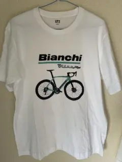 Bianchi 自転車プリント Tシャツ Lサイズ ホワイト