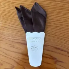 ブラウン サテン ポケットチーフ