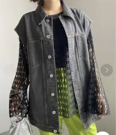 ameri MESH LAYERED DENIM JACKET デニム メッシュ