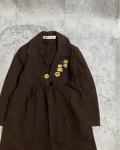 MARNI マルニ バッチ 丸襟 1B ロング コート