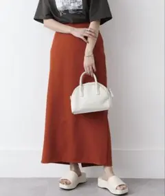 Chillfar ハイウエストストレートロングスカート　オレンジ