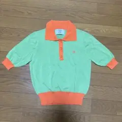 jouetie グリーン オレンジ ポロシャツ