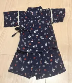 ボートと灯台プリント 甚平 95cm以下