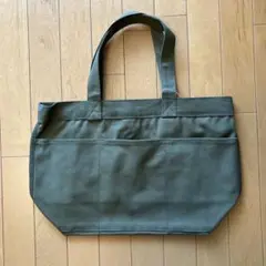 無印良品　帆布　横型トートバッグ　カーキ　タグ付き