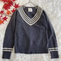 エプローブ　Vネック長袖ニット　美品✨スクールニット　学生服　S
