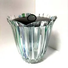 最終価格です【未使用品】義山(ギヤマン)　ガラス製水指　「蛍袋」　木製蓋付　切子 最終価格です【未使用品】義山(ギヤマン) ガラス製水指 「蛍袋