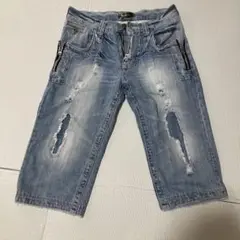美品　Amarantineダメージ加工 デニム ハーフパンツ Ｌサイズ