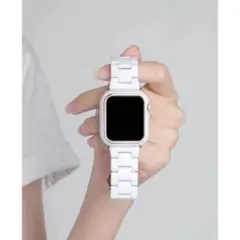 【新品未使用】AppleWatch用 ホワイトバンド プラスチック ベルト