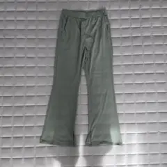 ミントグリーン ワイドパンツ サイドポケット