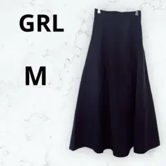 ＊グレイル＊フレアスカート gc188 ロング フレア 無地 ブラック M