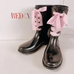 RED (v) レインブーツ 編み上げ 黒 VALENTINO 27㎝ EU40