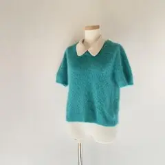 定価4万円【美品】MUVEIL / ビーズ アンゴラ レイヤード風 ニット