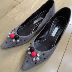 新品未使用⭐︎バンタンパリッシュ 花柄刺繍リボン付きパンプス レッド 23.5 新品未使用⭐︎バンタンパリッシュ 花柄刺繍リボン付きパンプス