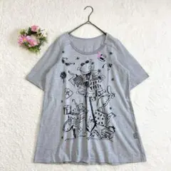 【美品】 アルベロベロ お買いものぶたさんがたくさん カットソー ロゴ お花