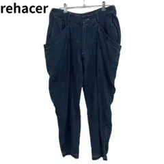 rehacer アメカジ風　ストリート系　ダークブルー ワイドジーンズ　S