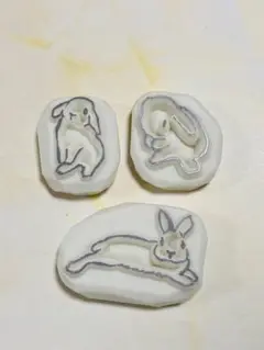 ハンドメイド 消しゴムはんこ うさぎ 3点まとめ
